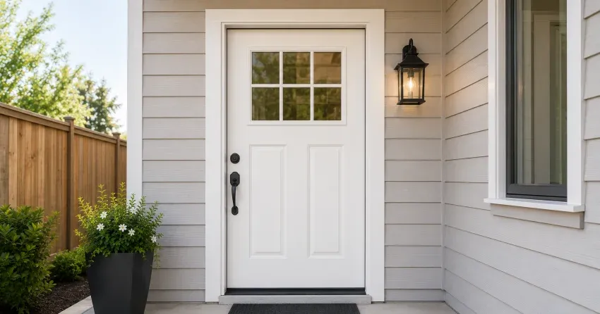 technician installing exterior door frame in Simcoe Landing, Keswick