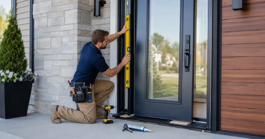 glass outside door installation with energy-efficient double-pane glazing in Keswick North, Keswick
