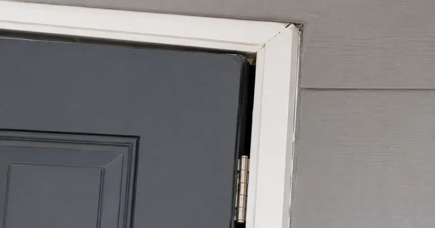technician tightening a loose door hinge in Willow Beach, Keswick